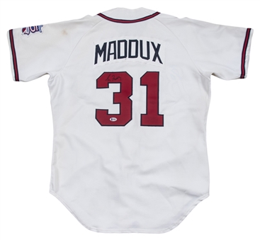 1999 Greg Maddux Game Used and Signed Atlanta Braves Home Jersey (Sports Investors & Beckett)